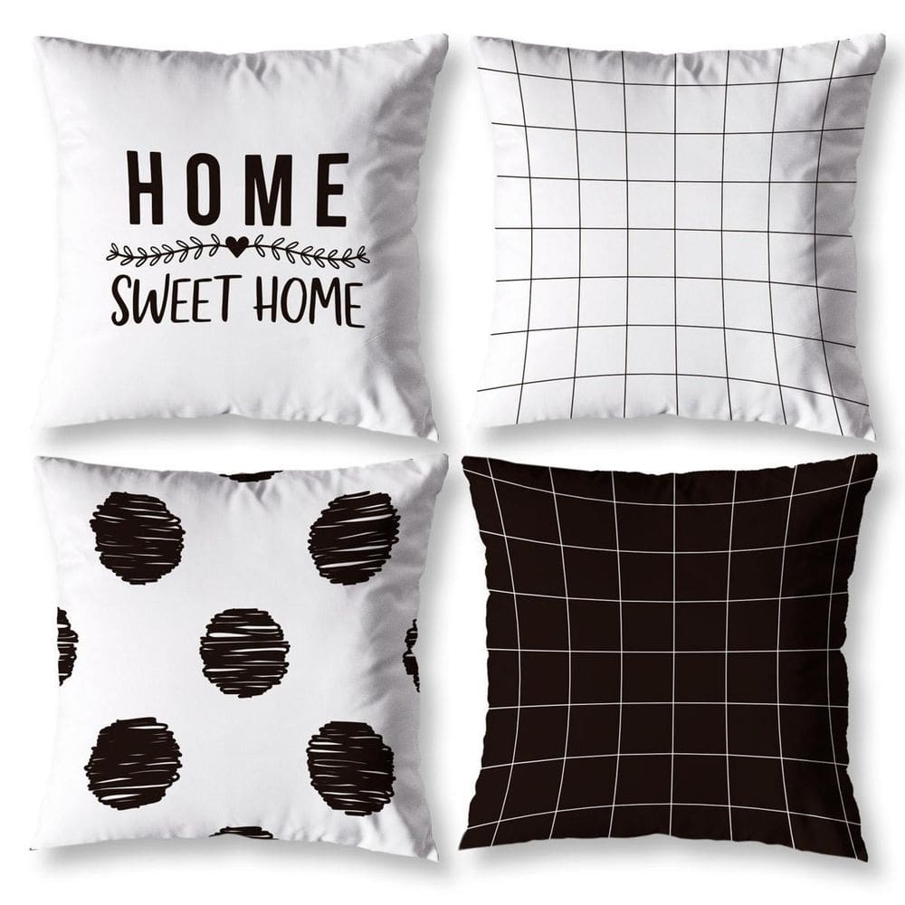 Kit 4 Capas Almofada Para Sala 40Cm X 40Cm Estampadas Sweet