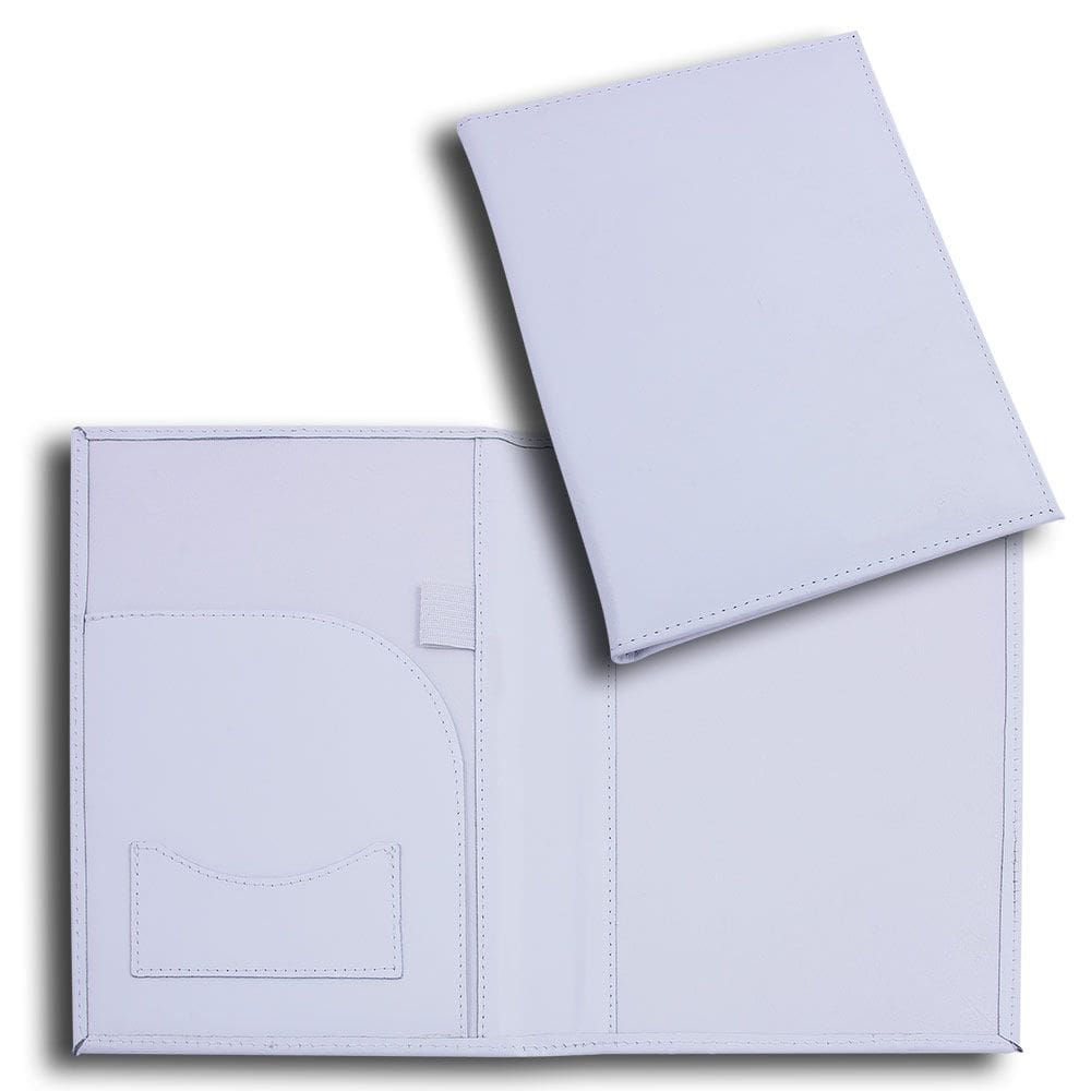 Porta Receituário em Couro Branco