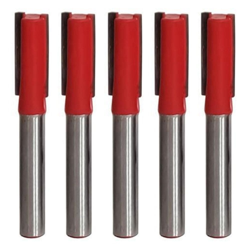 Kit 5 Fresa Reta Paralela 8Mm X 6Mm Metal Duro Tupia Madeira