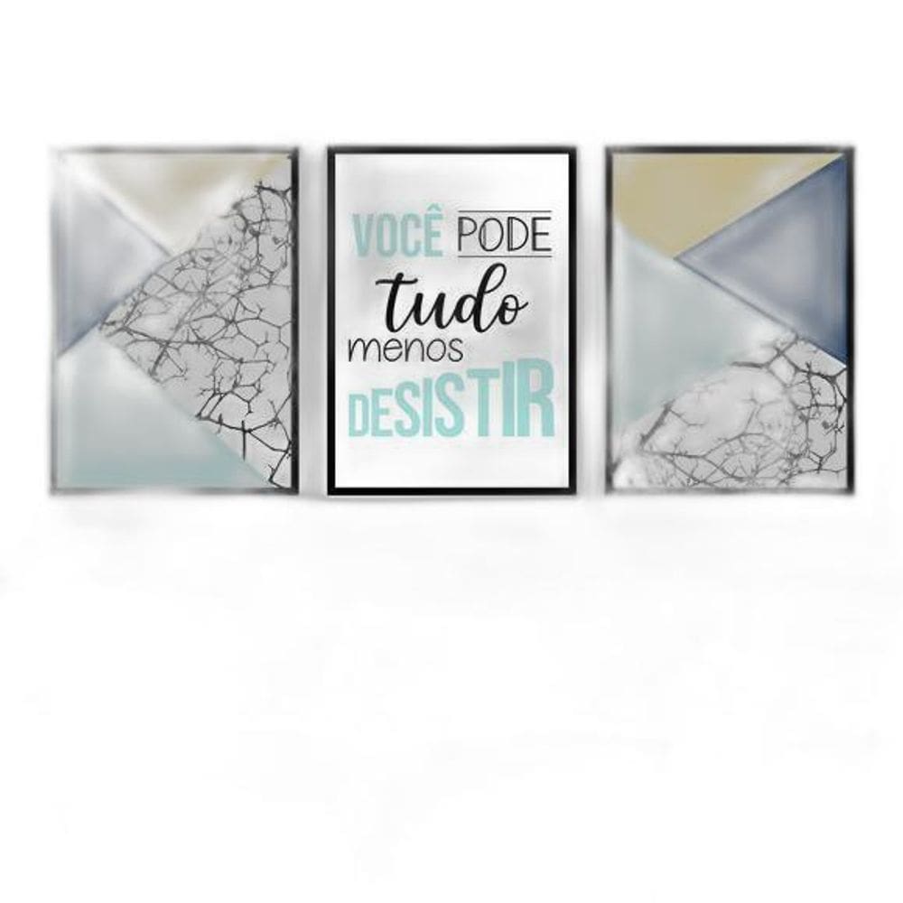 Kit 3 Quadros Você Pode Tudo - Geométrico 24X18Cm