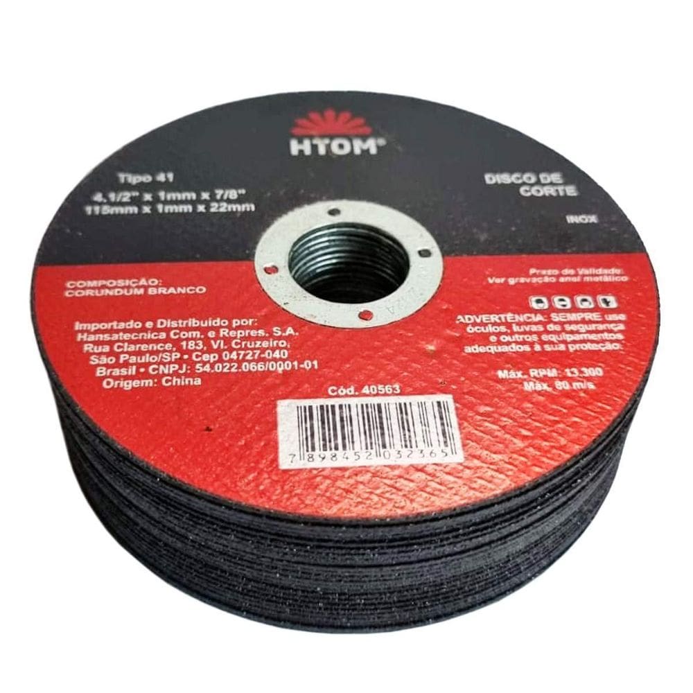 25 Discos De Corte 4 1/2 Inox Metal Fino 1Mm Esmerilhadeira