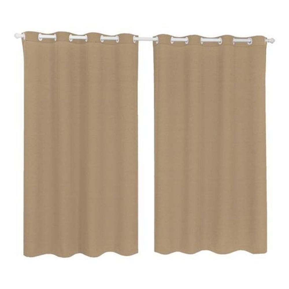 Cortina Tecido Oxford Sala Quarto 2,80 X 1,80 - Marrom-Claro