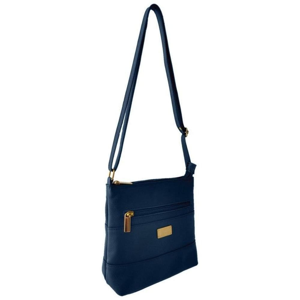 Bolsa Transversal Topgrife Couro Azul Marinho