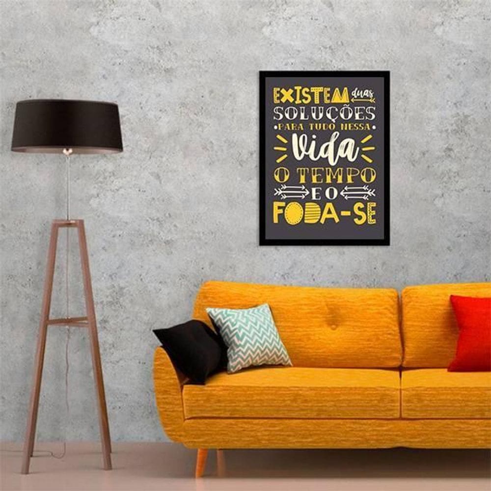Quadro Soluções Para Vida. Tempo E -Se 24X18Cm Com Vidro