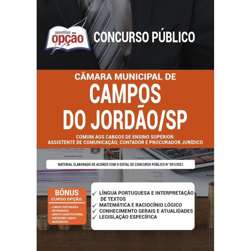 Apostila Câmara Campos Do Jordão Sp - Cargos Ensino Superior