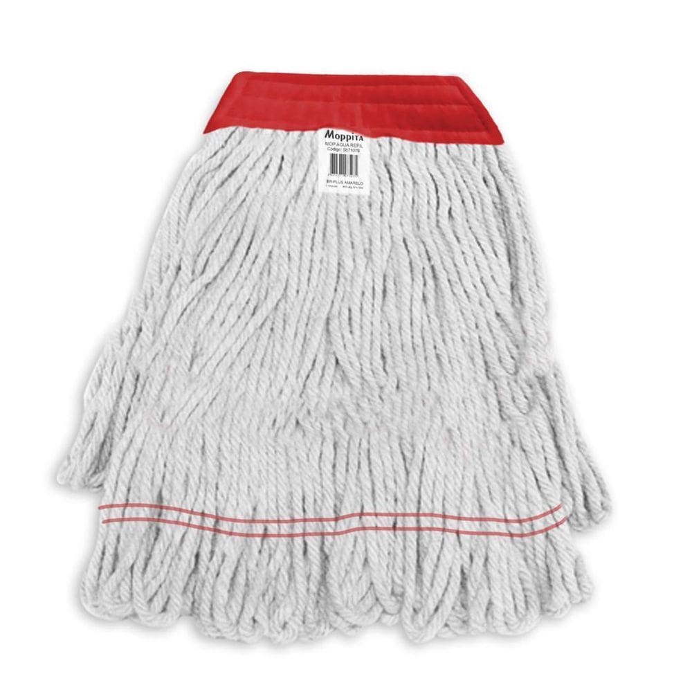 Mop Água 300G Kit 5 Refil-Branco C/Vermelho