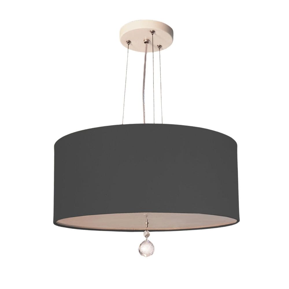 Lustre Pendente Com Cristal Cúpula Preto 30X15 2E27