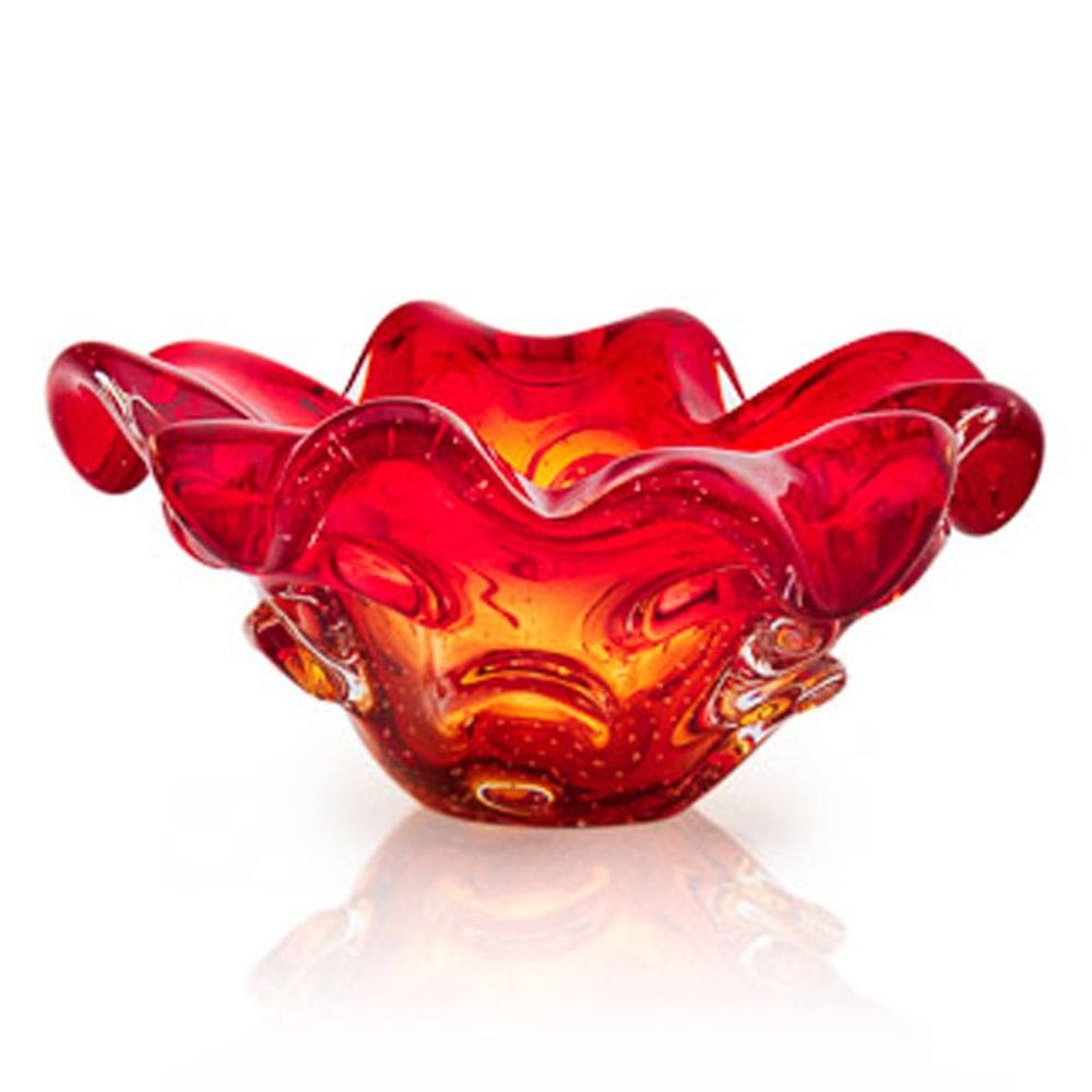 Centro De Mesa Em Cristal Murano Vermelho São Marcos