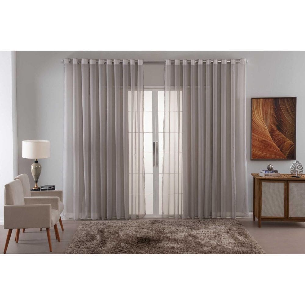 Cortina Voal Liso Delicate Quarto Sala Transparente 300X250