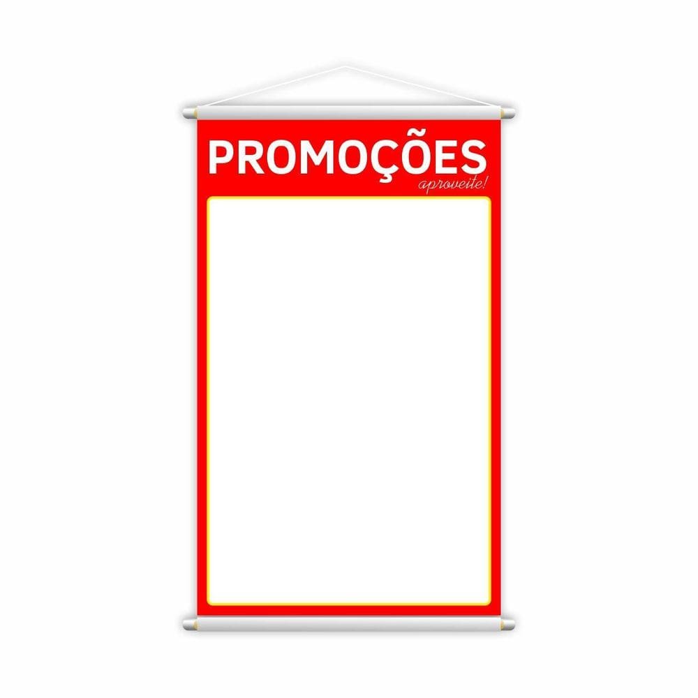 Banner Promoções Fundo Branco Preço Lona 80X50Cm