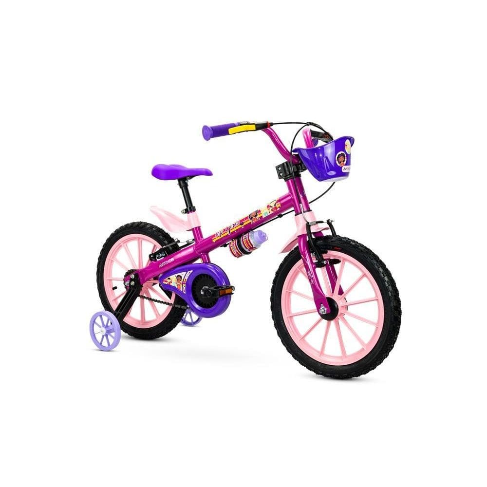 Bicicleta Nathor Top Girls Aro 16 Com Rodas De Treinamento