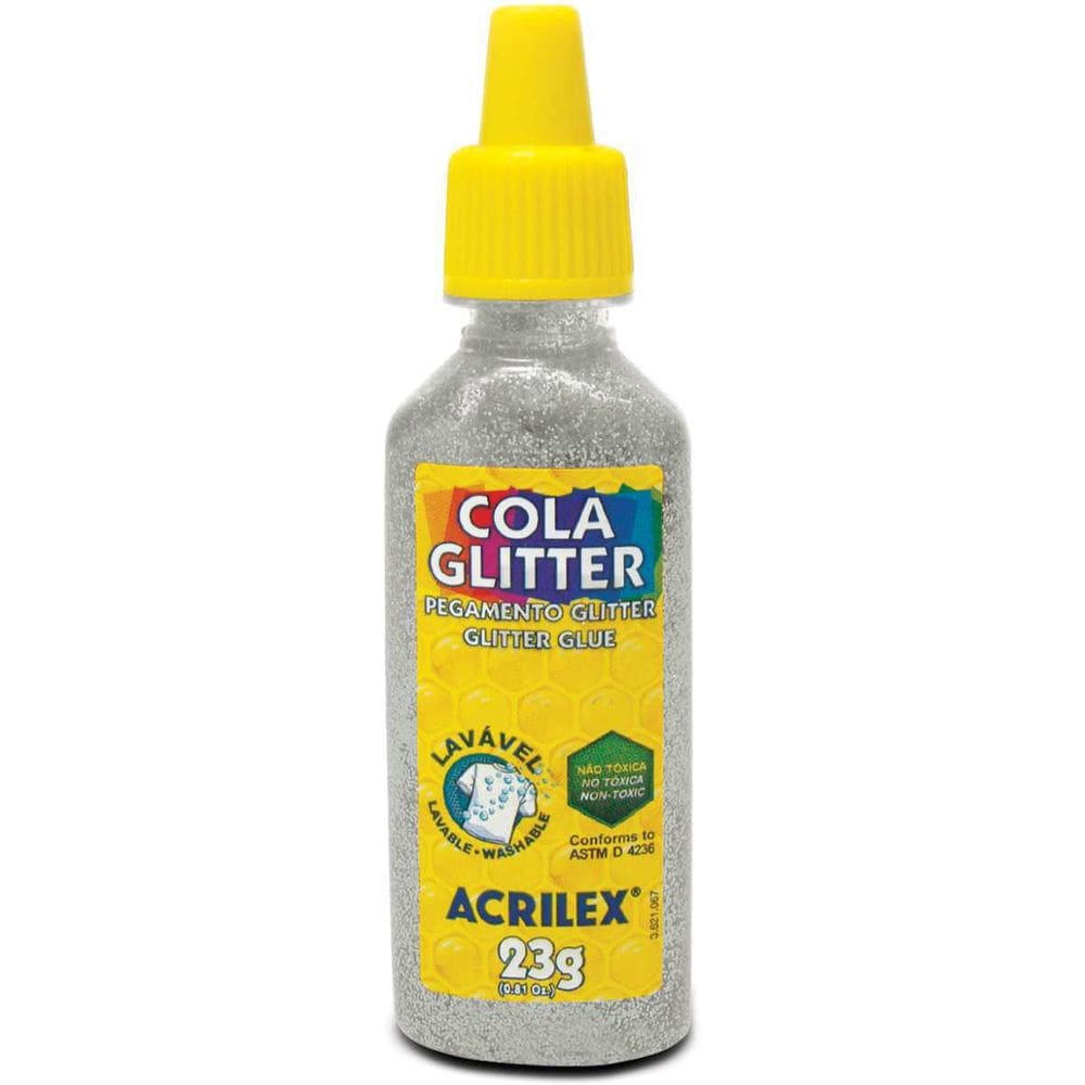 Cola Com Glitter Tubo 23G. Prata