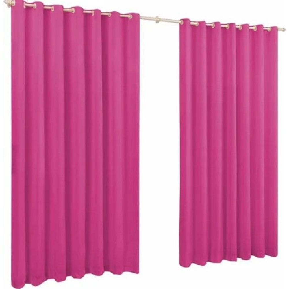 Cortina De Microfibra 6,00X2,50 Pink Ilhós Cromado Quadrado.