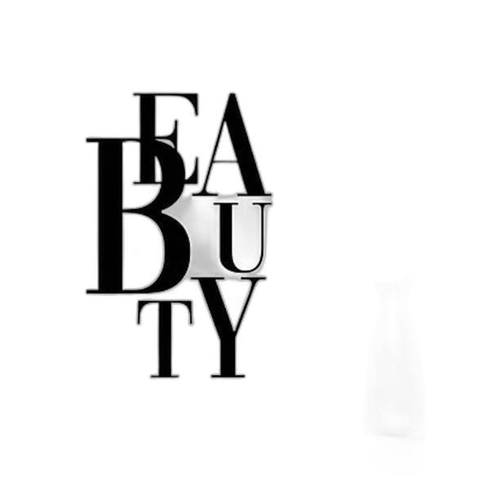 Quadro Palavra Embaralhada Beauty 24X18 C/Vidro - Branca