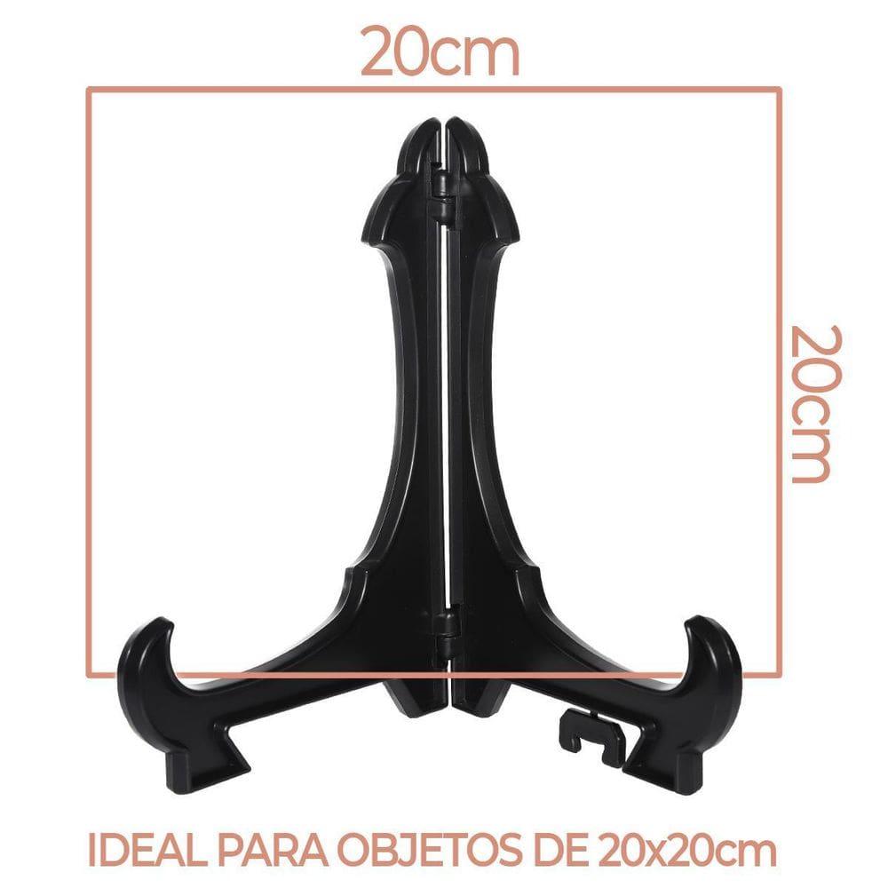 Kit 10 Peças Suporte Para Pratos e Azulejos Preto 20cm