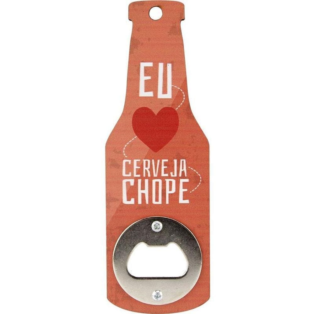Abridor De Garrafa Cerveja Mdf  Ck2326  - Laranja Chope