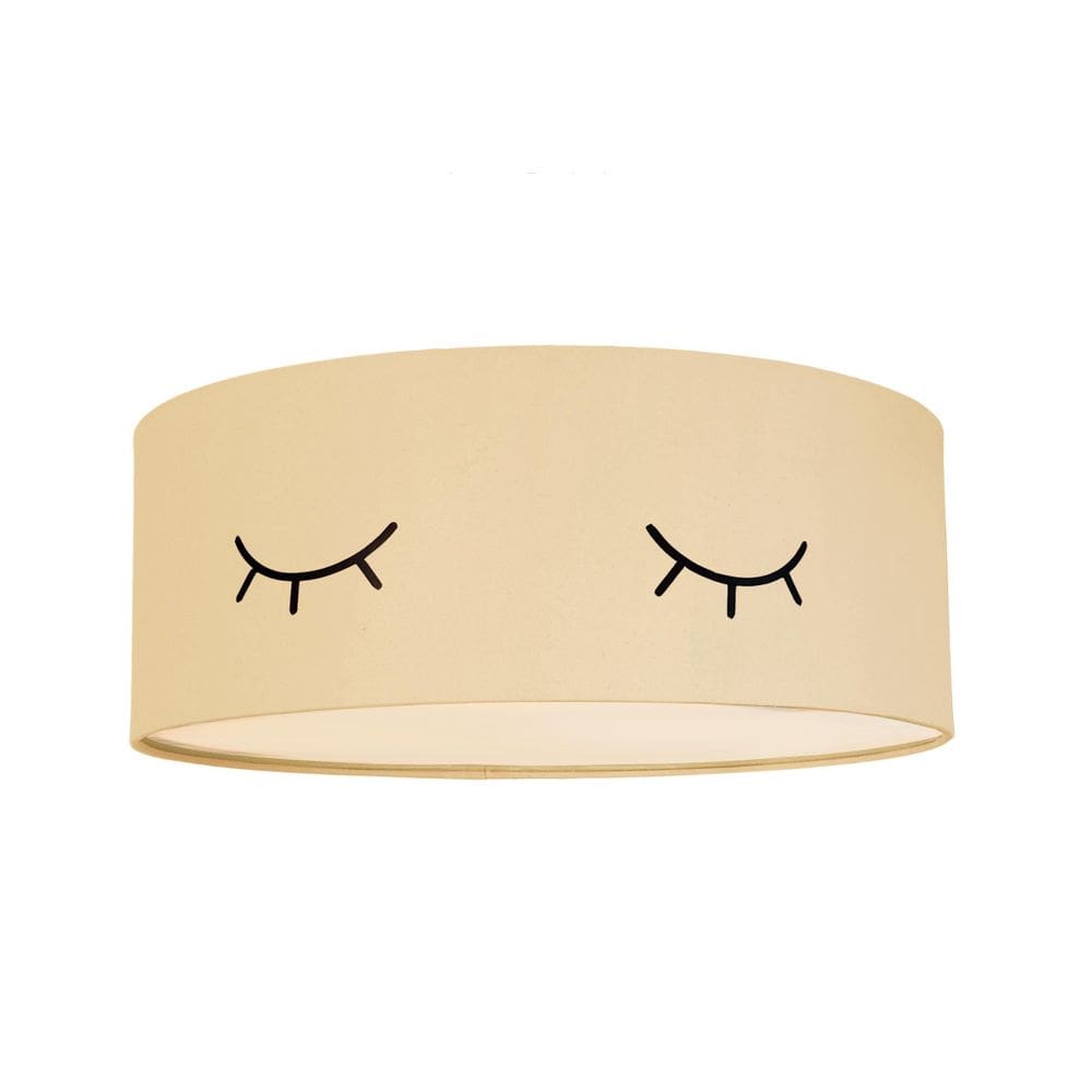 Luminária Plafon Infantil Olhinho Cúpula Crú 40X15 2E27