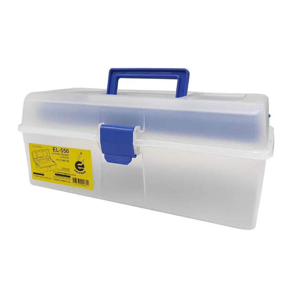 Maleta Organizadora Laguna Transparente Azul 1 Bandeja - Emifran