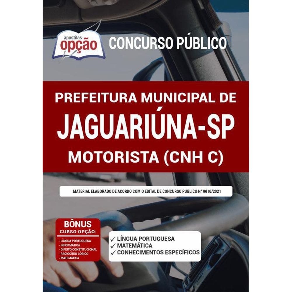 Apostila Concurso Jaguariúna Sp - Motorista Cnh C