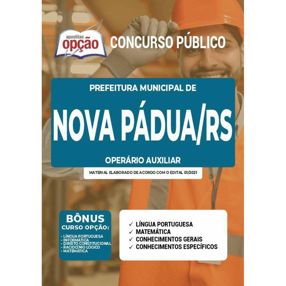 Apostila Prefeitura Nova Pádua Rs - Operário Auxiliar
