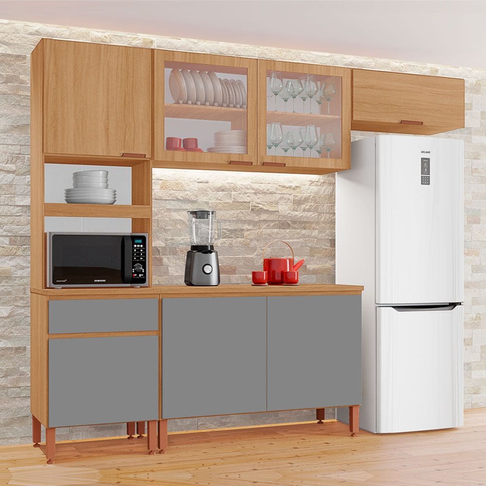 Cozinha Completa Modulada Tuboarte Marta 100% MDF com 7 Portas e 1 Gaveta