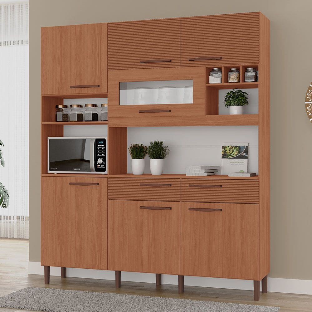 Armário de Cozinha Siena 100% MDF Tuboarte 7 Portas e 2 Gavetas