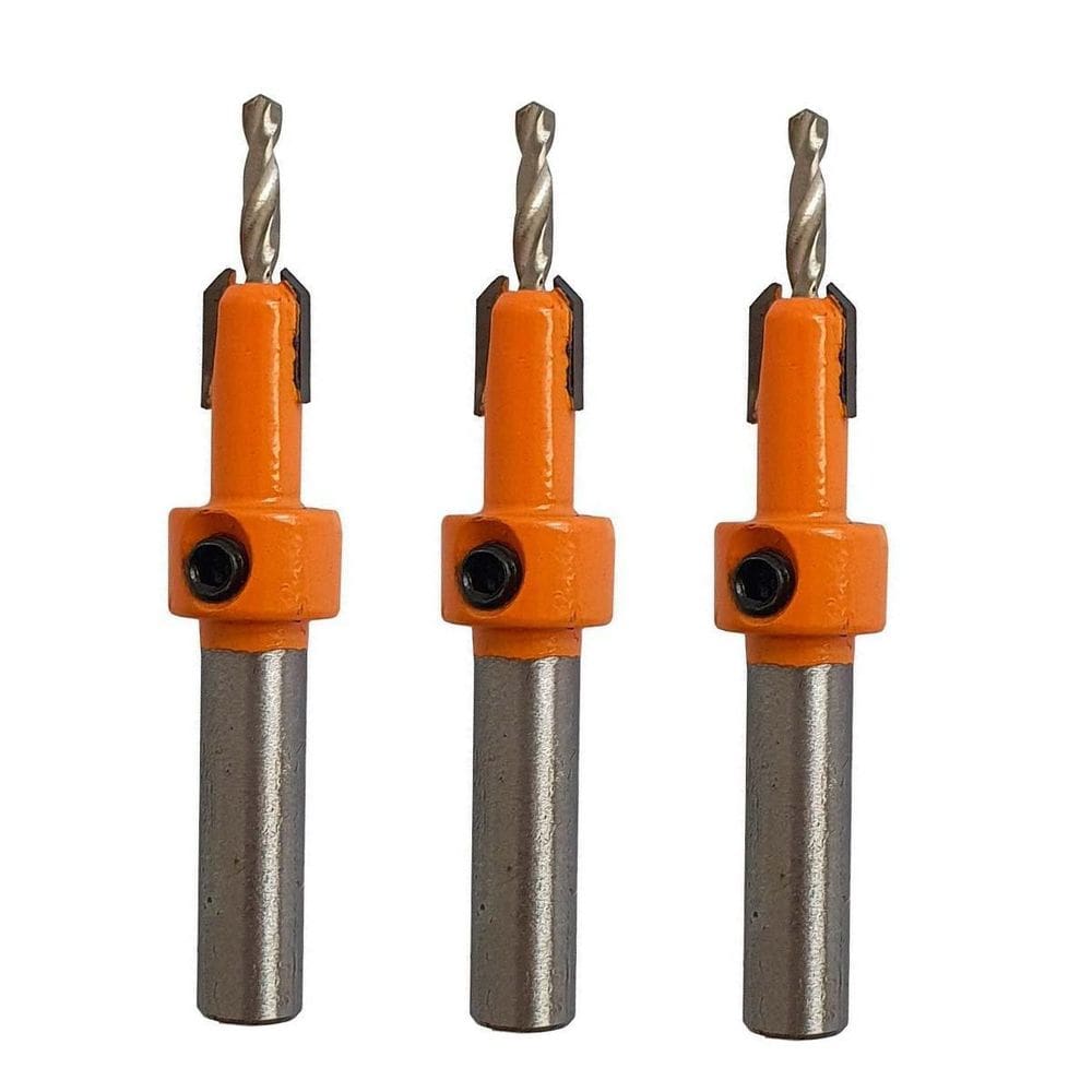 Kit 3 Broca Com Escareador 3Mm X 8Mm Para Rebaixo Em Madeira