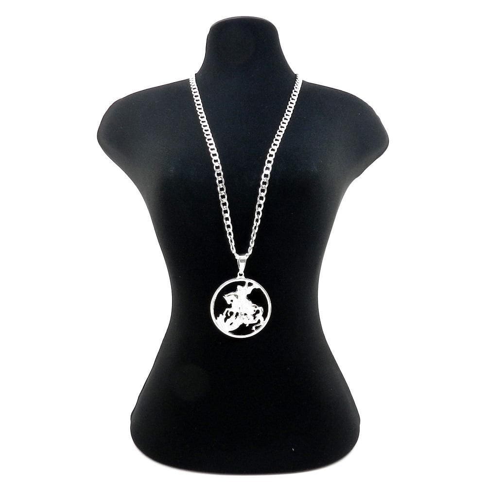 Corrente Masculina 50cm 5mm São Jorge Folheada Prata CR847A