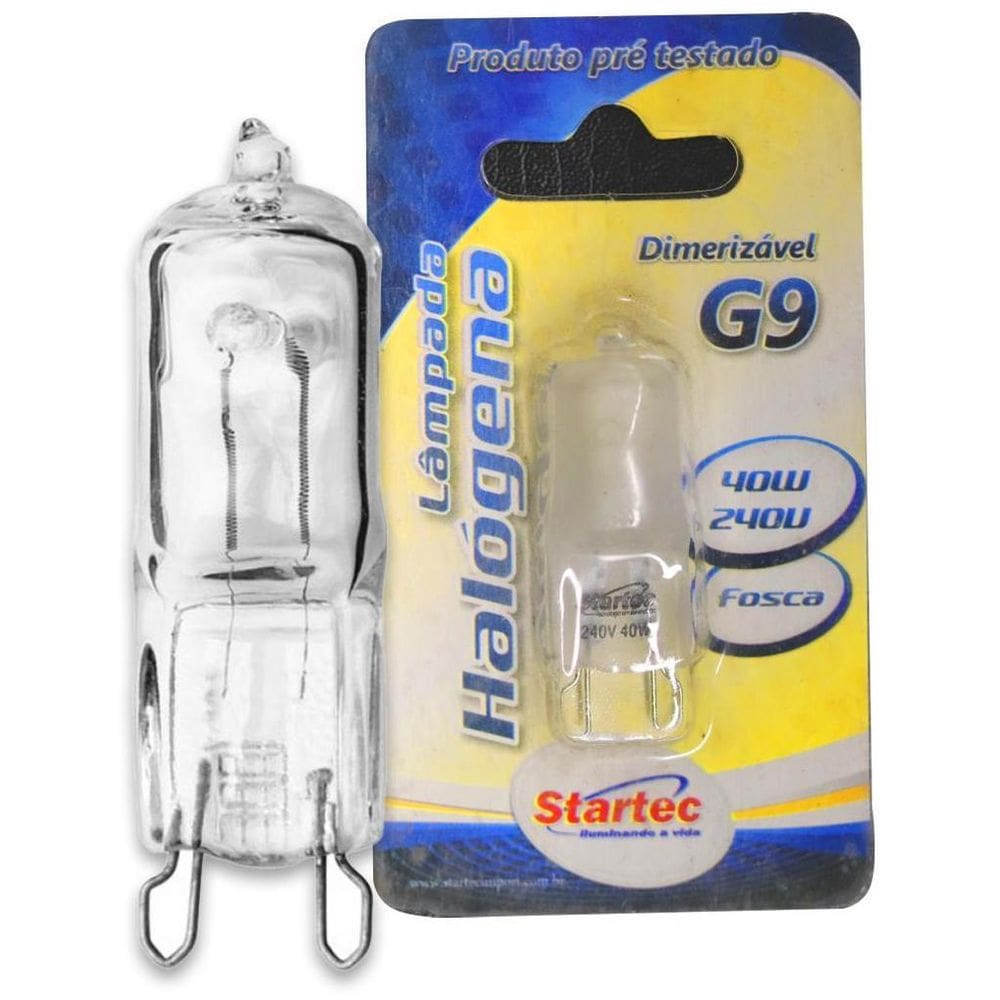 Lâmpada G9 Halógena 40W Bipino 2700K Luz Quente - 220V