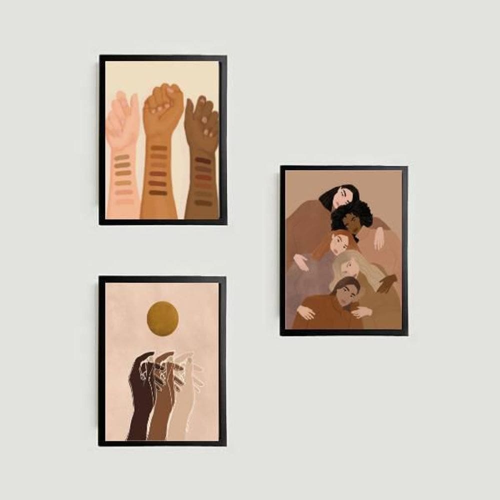 Kit 3 Quadros Is Over 24X18Cm