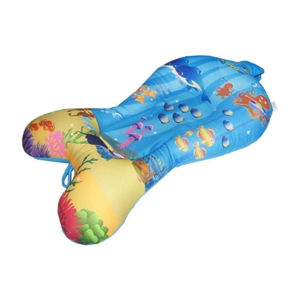 Almofada Para Banho Bebê Para Banheira Macia Azul Estampada