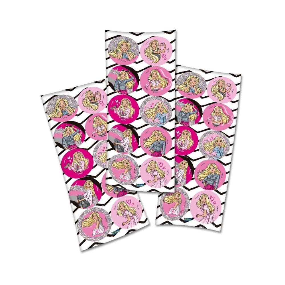 30 Unidades Adesivos Barbie Cartelas Decorativa Festa Modelo