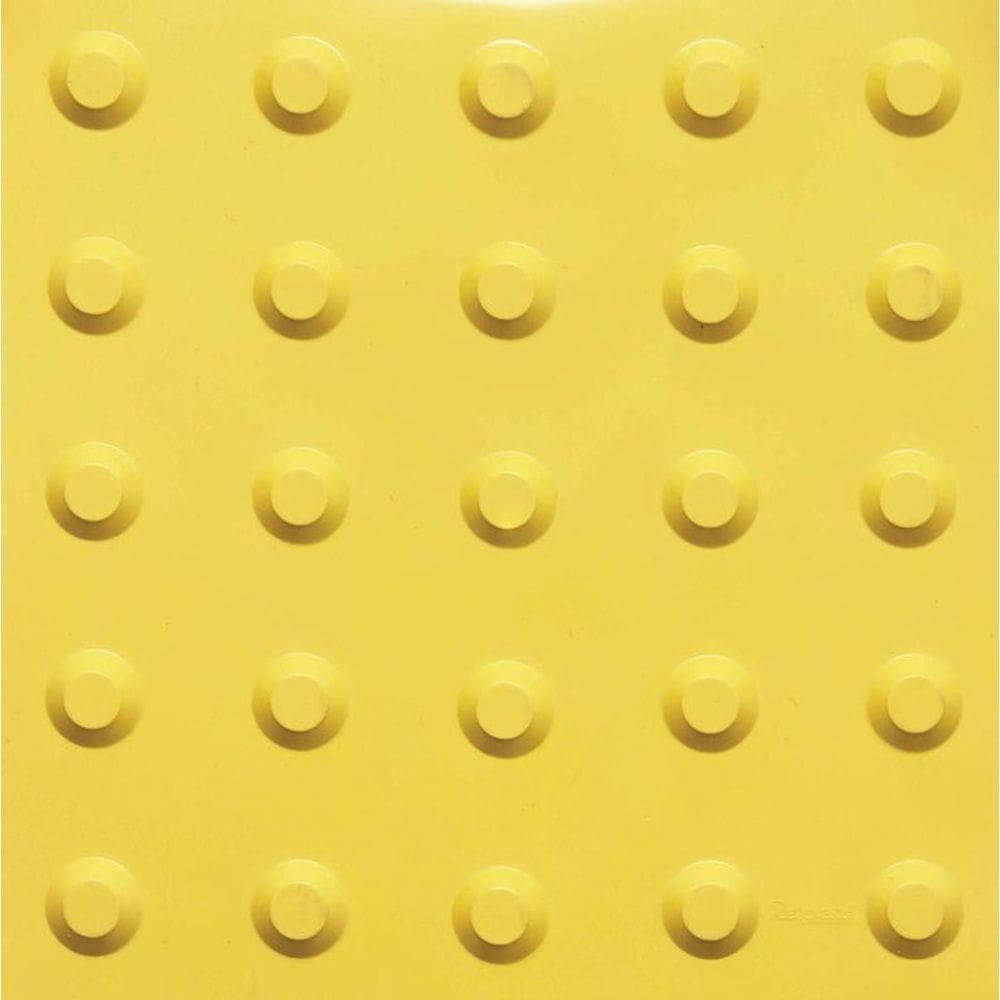 Piso Tátil Acessibilidade Alerta 25X25Cm Em Pvc - Amarelo