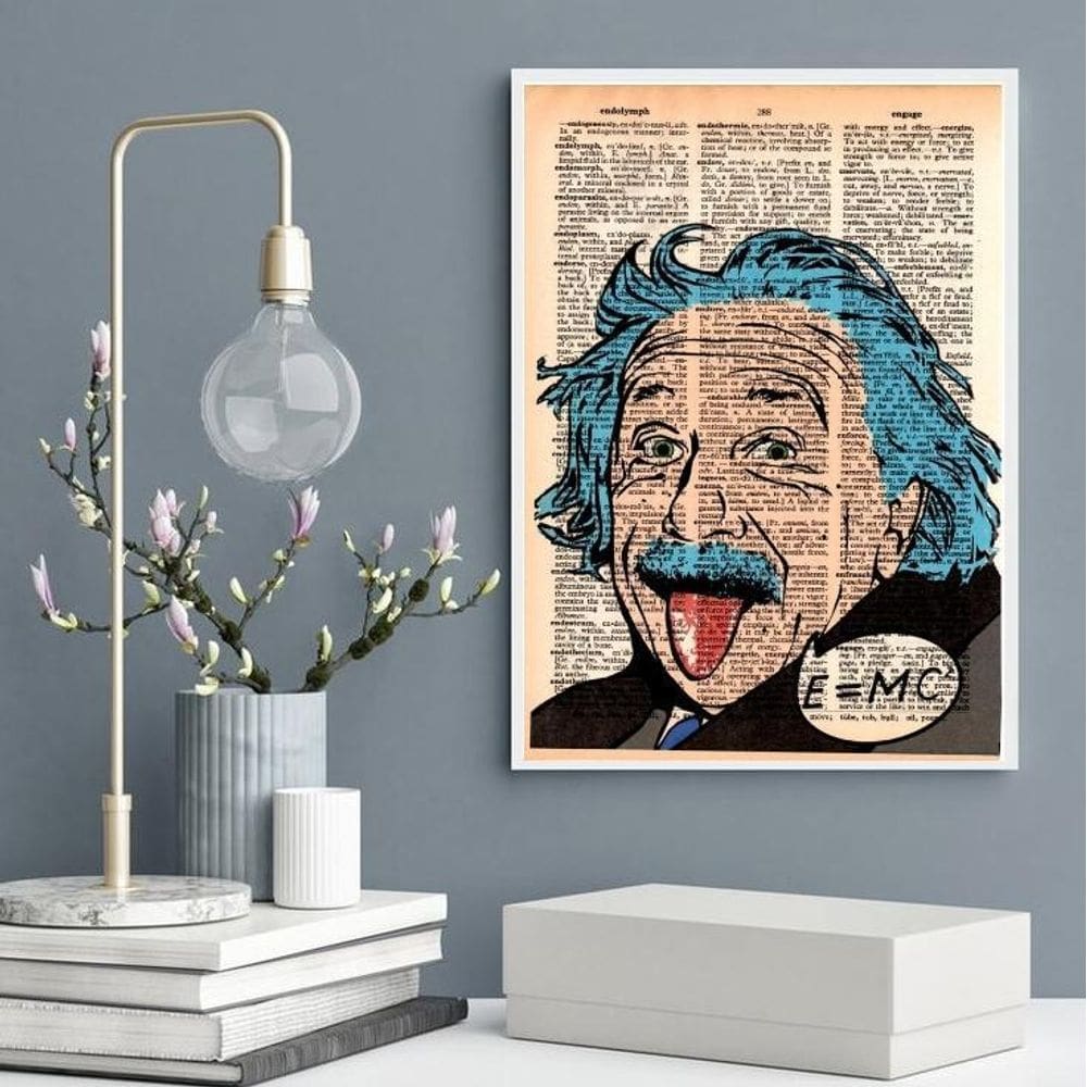 Quadro Decorativo Einstein- Pop Art 45X34Cm