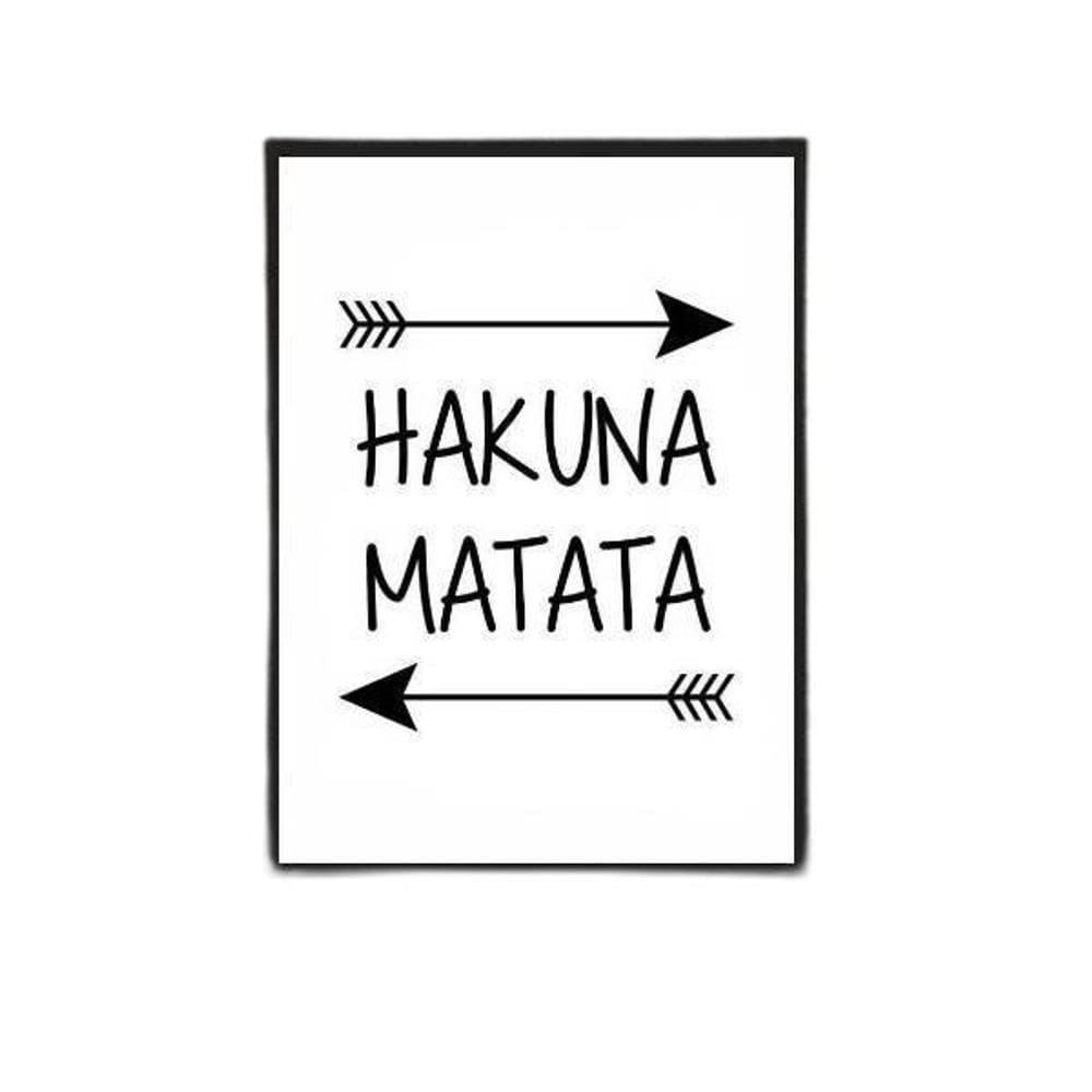 Quadro Frase Hakuna Matata 45X34Cm Com Vidro Moldura Preta