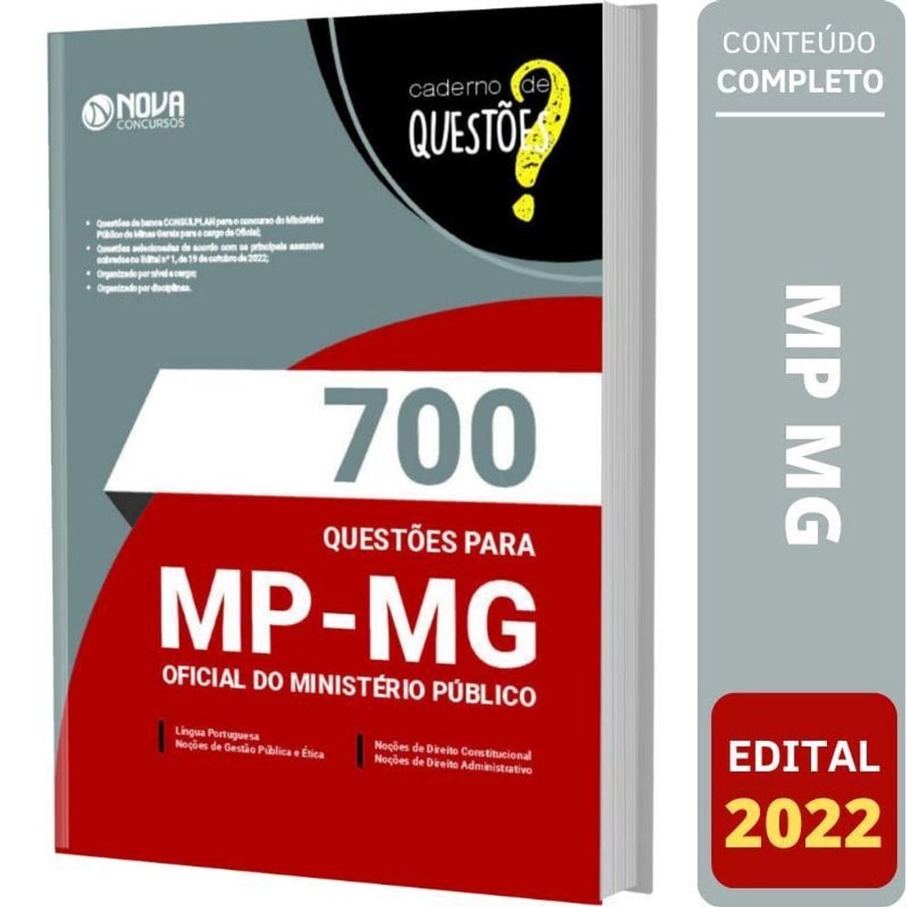 Livro Questões Gabaritadas Mp Mg Oficial Ministério Público