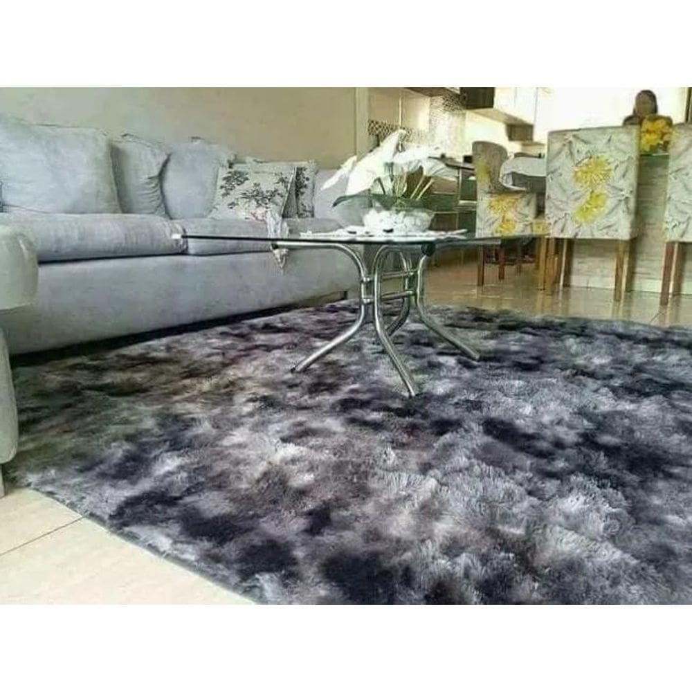 Tapete Passadeira Peludo Estar 0,60X2,00 Cinza Mesclado