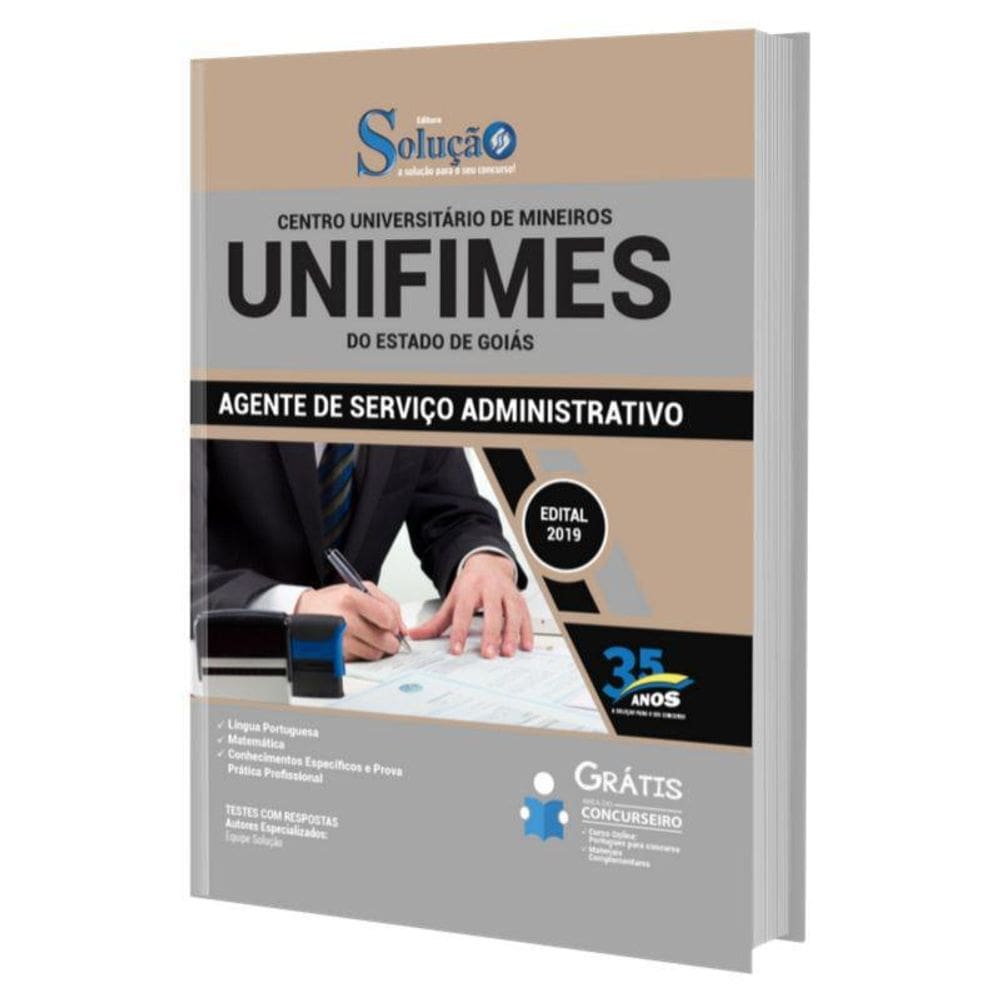 Apostila Unifimes-Go 2019 - Agente De Serviço Administrativo