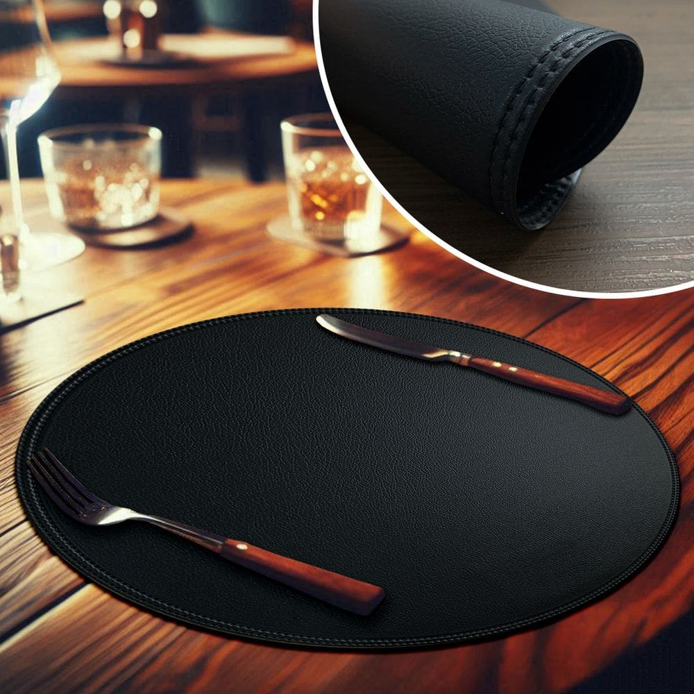 6 Jogo Americano Dupla Face Sousplat lux Couro PVC Lagoa Pt