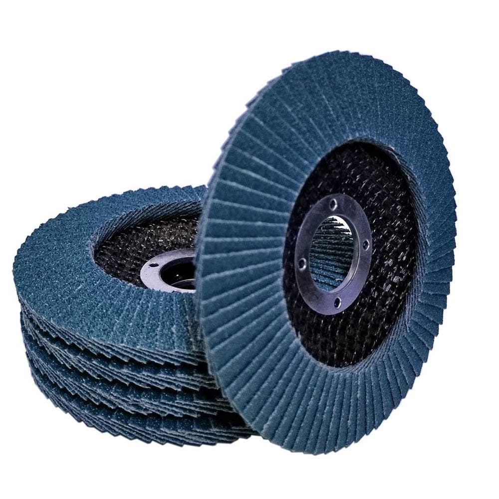 Kit 5 Discos Flap 115Mm Grão 60 Zircônia Desbaste Aço E Inox