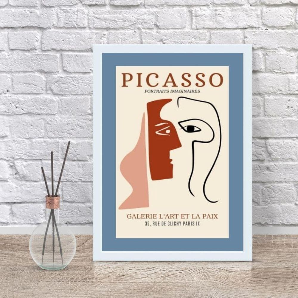 Quadro Decorativo Picasso 24x18cm Moldura Preta