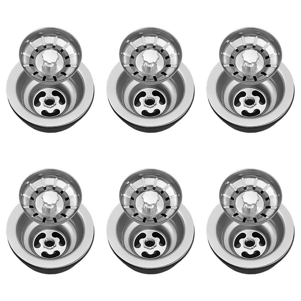 Válvula Para Pia Kit 6 Aço Inox 3.1/2 G01 Cromado - Mpozenato
