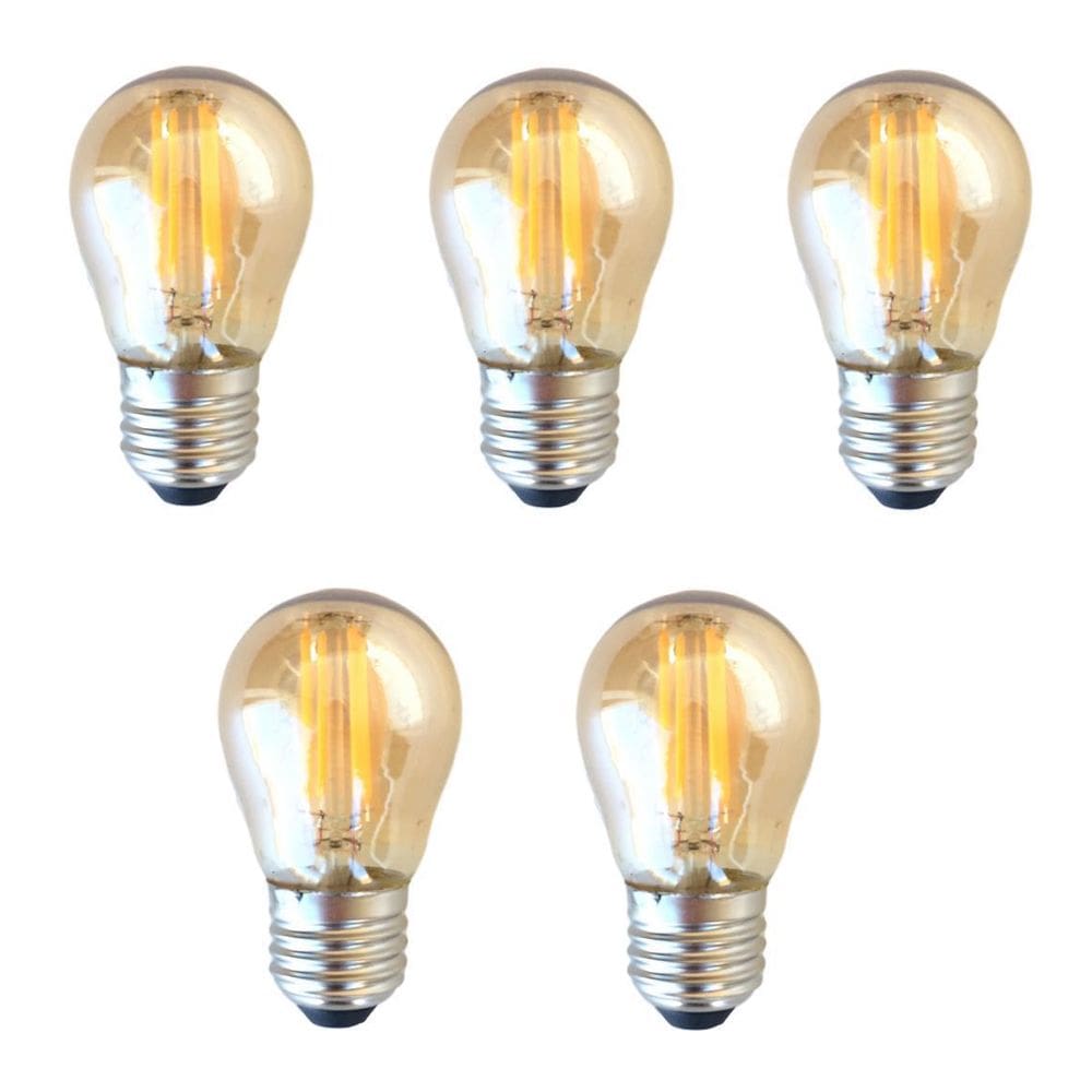 Kit 5 Lampada Filamento Bolinha 4W 2200K Decoração