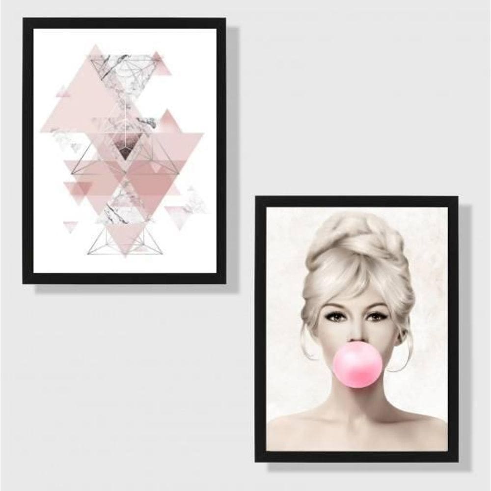 Kit 2 Quadros Decorativos Brigitte Bardot 24X18Cm