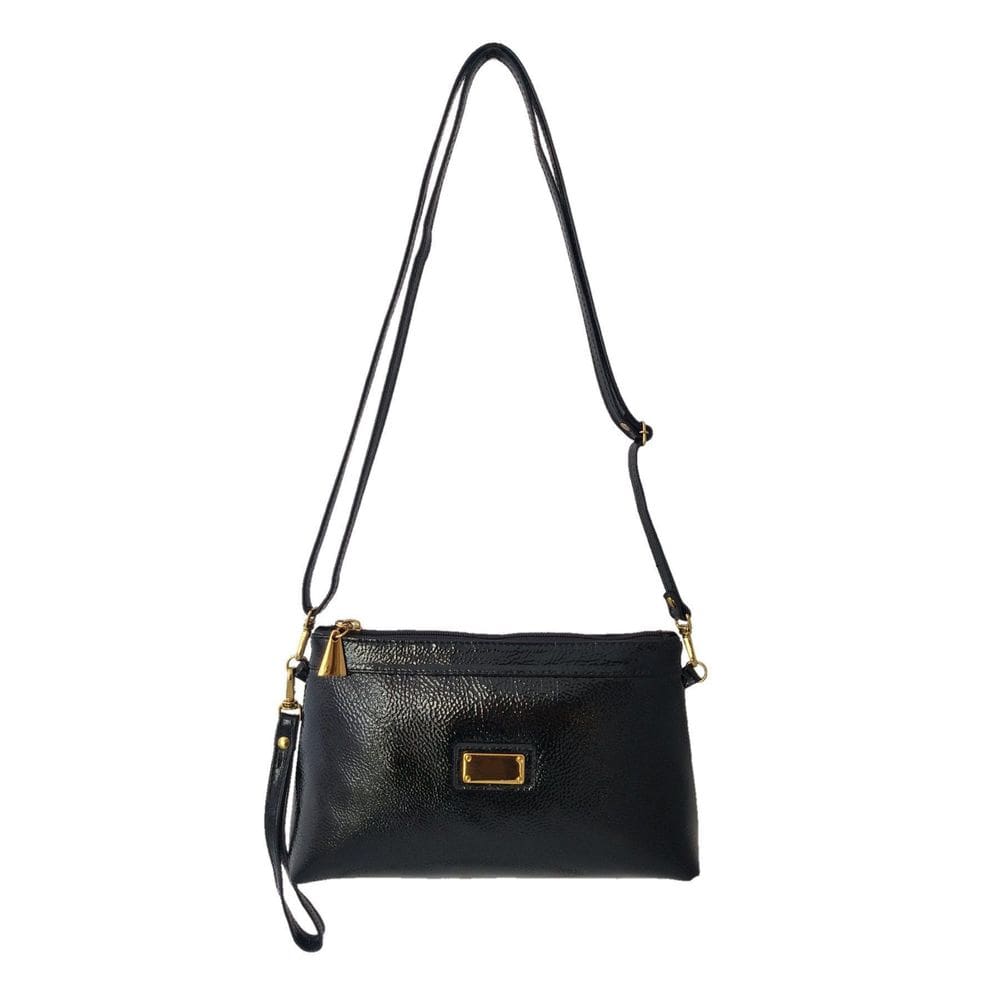 Bolsa Carteira Clutch Topgrife Transversal Couro Preto