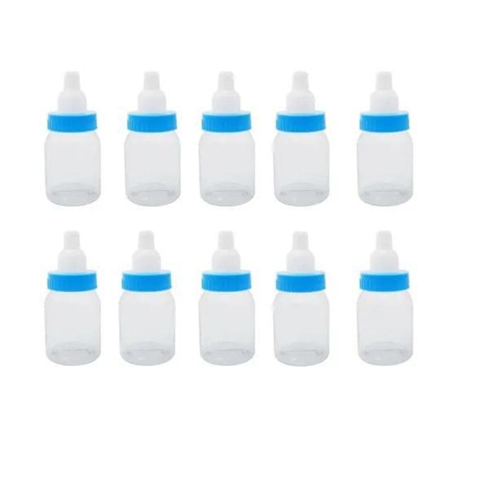 Kit 50 Mini Mamadeira Lisa Azul Para Lembrancinha 50ml
