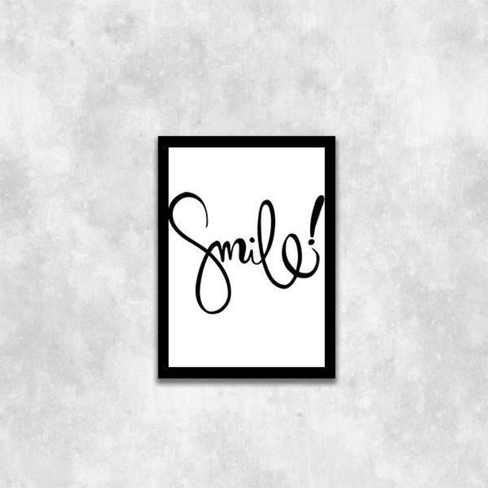 Quadro Palavra Smile 24X18Cm