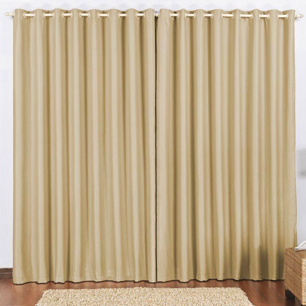 Cortina 2 Mts Quarto Escritório Blackout Trilho Suisso Avelã