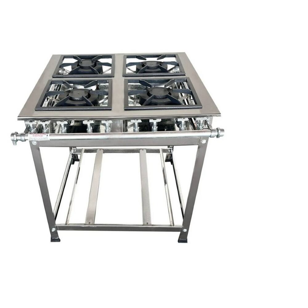 Fogão 4 Bocas Leona P7 C/ Chapa Inox
