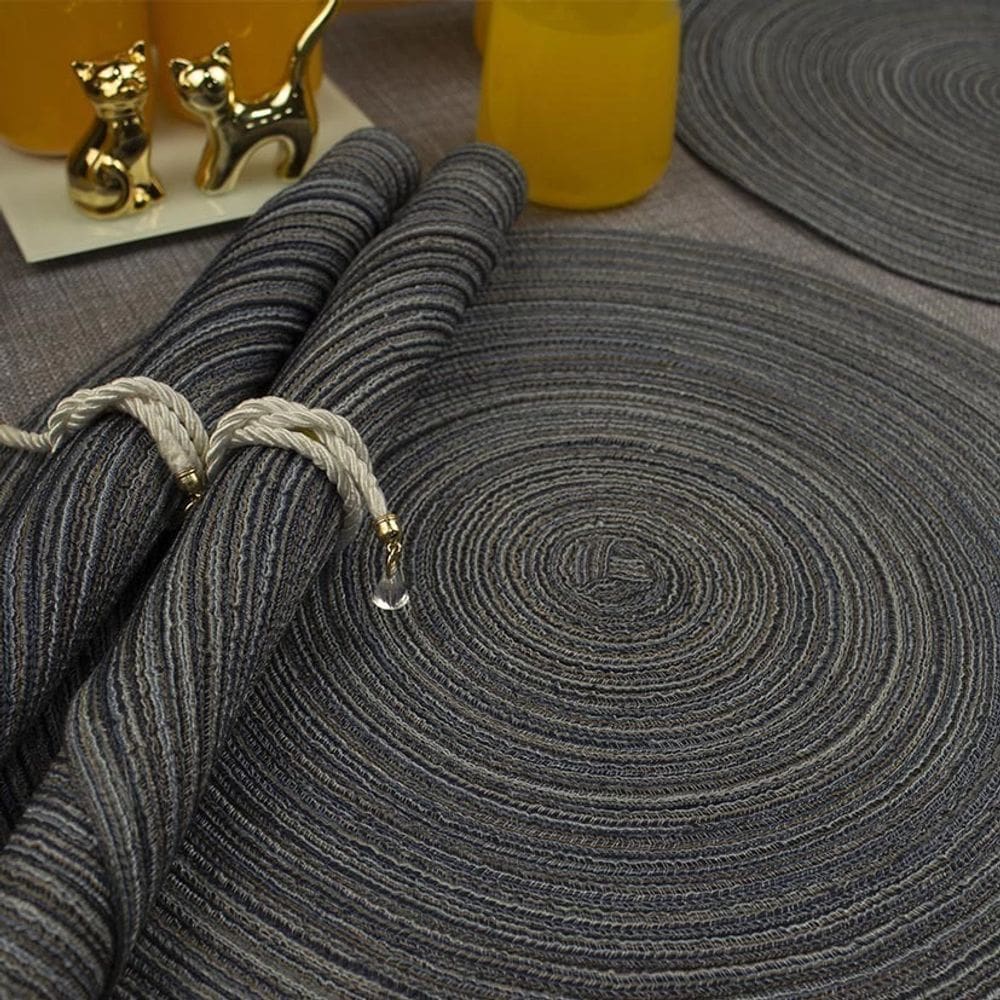 8 Jogo Americano Redondo Mesa Posta Sousplat Luxo Pvc Pmcz